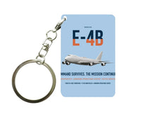 Thumbnail for E-4B Nightwatch design on light blue designed key chain, double-side print