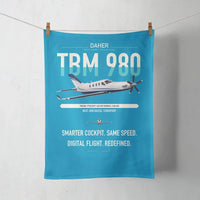 Thumbnail for Daher TBM 980 design on turquoise towel