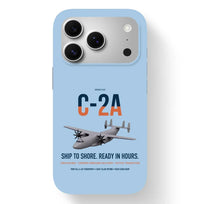 Thumbnail for C-2A Greyhound design on light blue magsafe iphone case, for iPhone 17 Pro