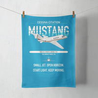 Thumbnail for Cessna Citation Mustang design on turquoise towel
