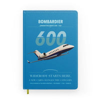 Thumbnail for Bombardier Challenger 600 design on turquoise notebook