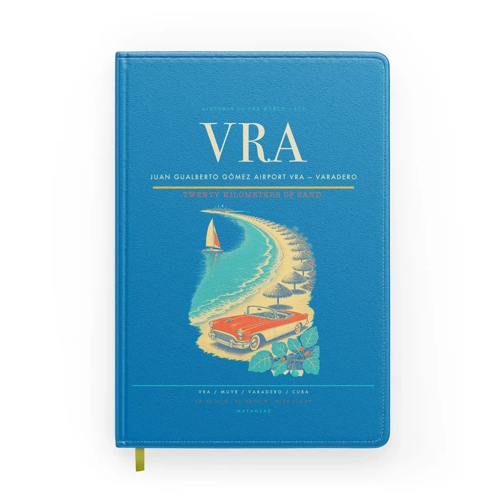 Juan Gualberto Gómez Airport (VRA) design on turquoise notebook