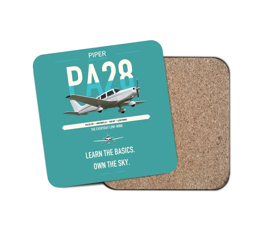 Piper PA-28-181 Archer LX design on turquoise 1 piece coaster