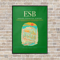 Thumbnail for Ankara Esenboga Airport ESB - Canvas Framed - Green