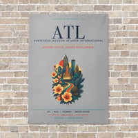 Thumbnail for Hartsfield-Jackson Atlanta International Airport ATL vertical canvas print - no frame - light gray background