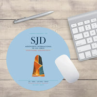 Thumbnail for Aeropuerto Internacional de Los Cabos (SJD) design on light blue round mouse pad