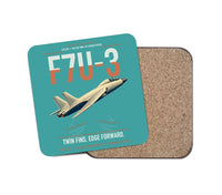 Thumbnail for F7U-3 Cutlass design on turquoise 1 piece coaster