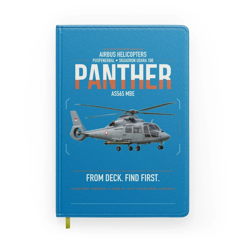 Airbus Helicopters AS565 MBe Panther design on turquoise notebook