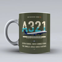 Thumbnail for A321XLR Mug design on green army airbus