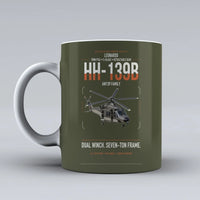 Thumbnail for Leonardo HH-139B design on green army ceramic mug, double-side print