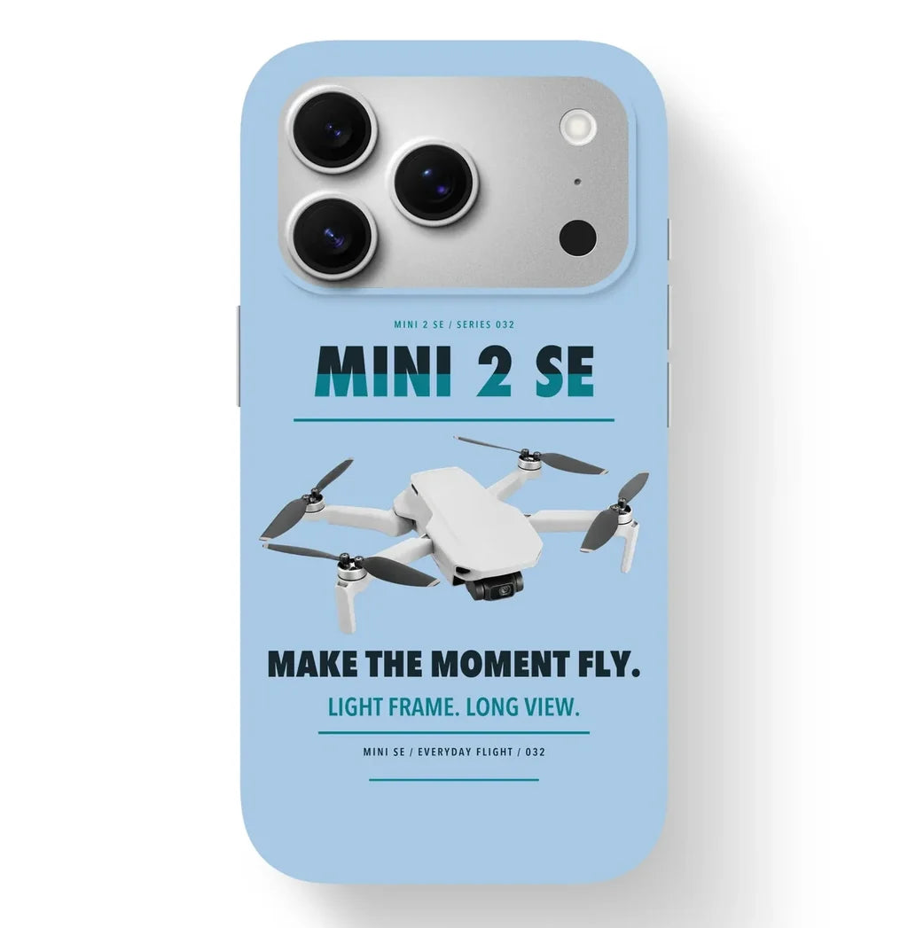 DJI Mini 2 SE Case design on light blue iphone case