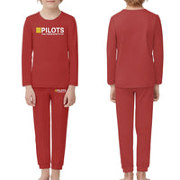 Thumbnail for Pilots They Know How To Fly children pajamas - Red
