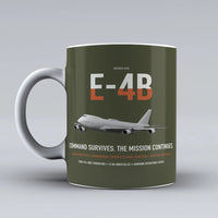 Thumbnail for E-4B Nightwatch design on green army ceramic mug, double-side print