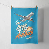Thumbnail for Born To Fly Airbus design on turquoise towel