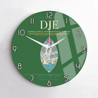 Thumbnail for Djerba-Zarzis International Airport (DJE) design on green no frame wall clock