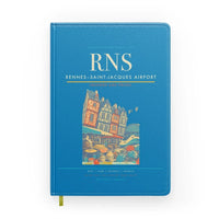 Thumbnail for Rennes–Saint-Jacques Airport (RNS) design on turquoise notebook