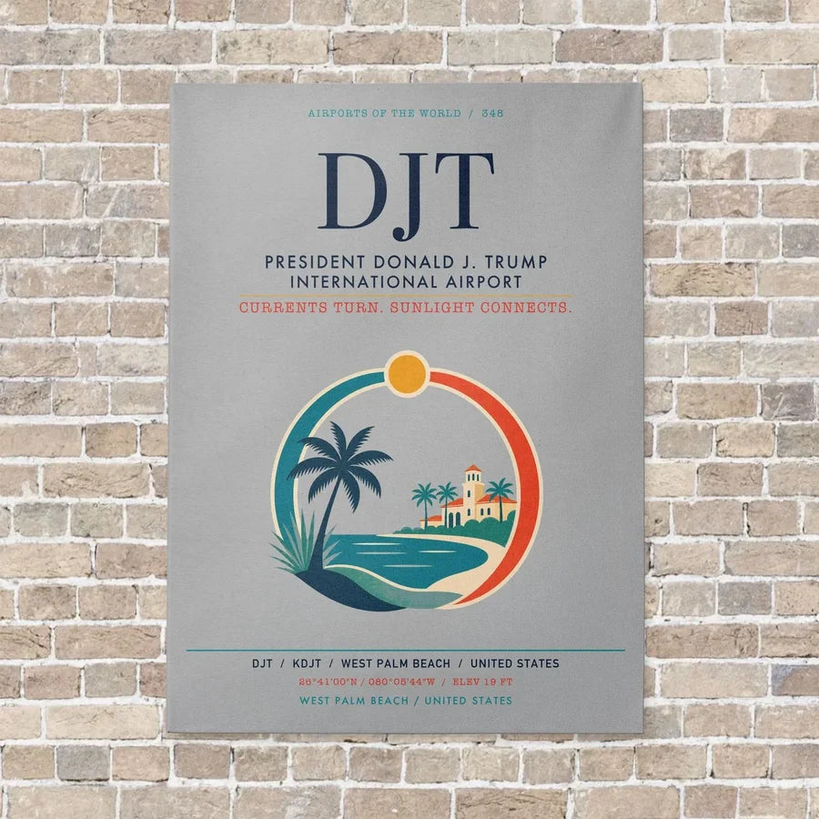 President Donald J. Trump International Airport DJT - Canvas No Frame - Light Gray