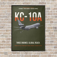 Thumbnail for KC-10A EXTENDER vertical canvas print - framed - green army background