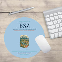 Thumbnail for Manas International Airport Bishkek (BSZ) design on light blue round mouse pad