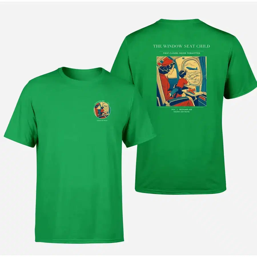 VINTAGE G4215 - The Window Seat Child - Double-Side T-Shirt design on green double side t shirt