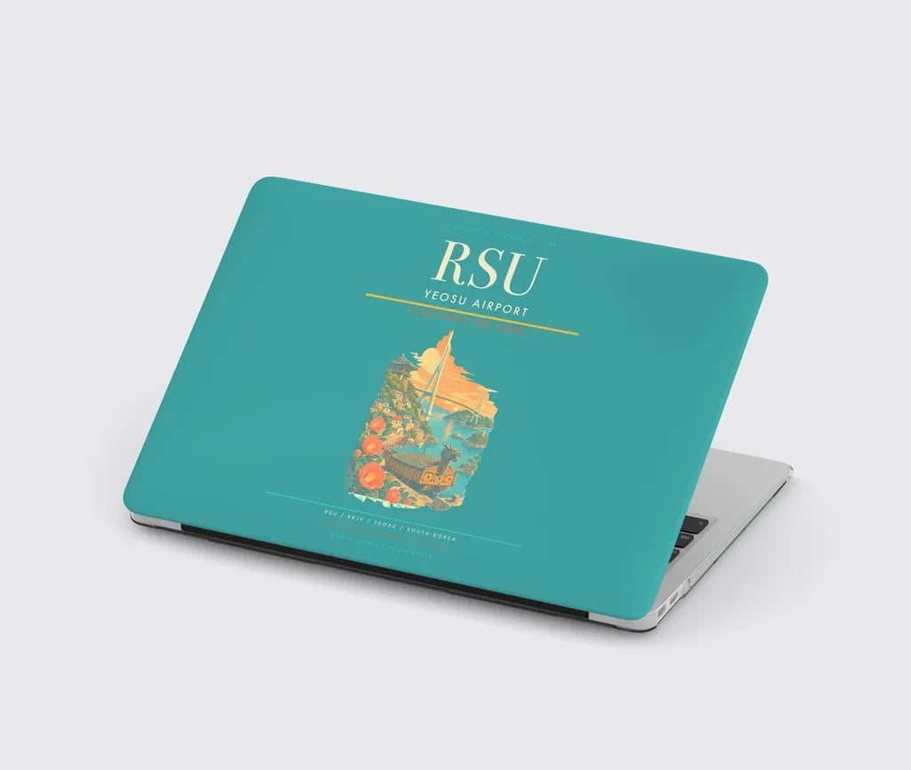 Yeosu Airport (RSU) design on turquoise MacBook case