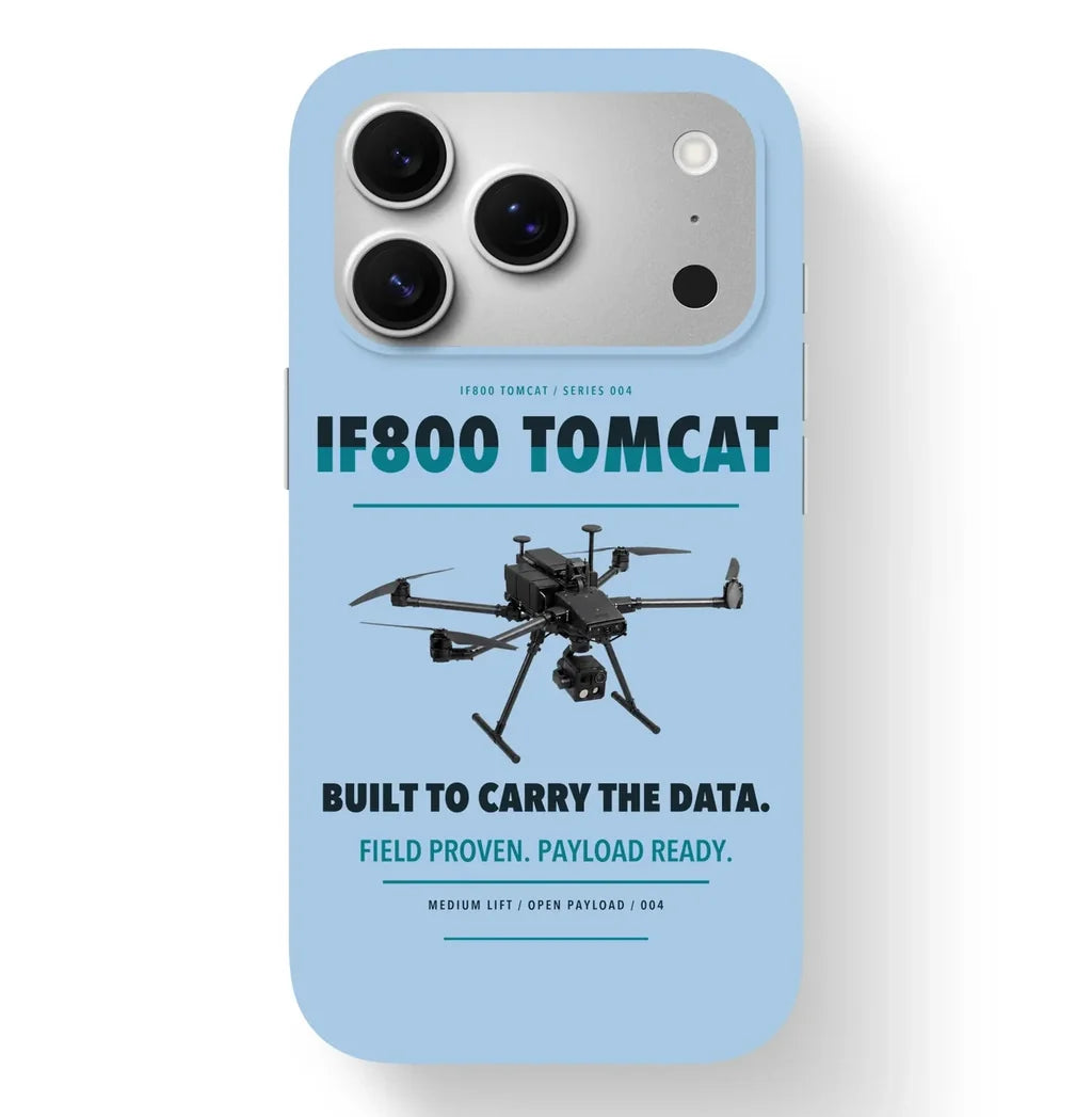 Inspired Flight IF800 Tomcat Case design on light blue iphone case