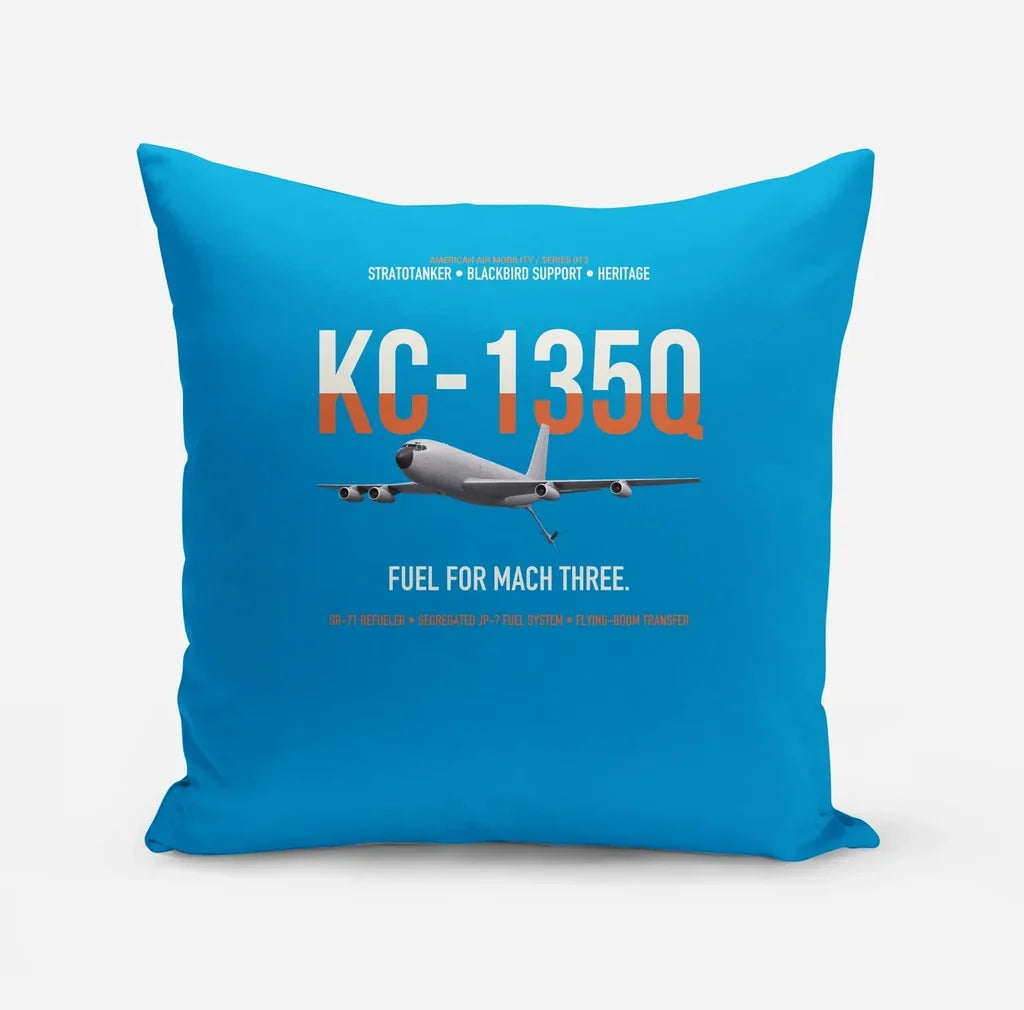 KC-135Q Blackbird Tanker design on turquoise pillow