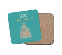 Thumbnail for Biju Patnaik International Airport (BBI) design on turquoise 1 piece coaster