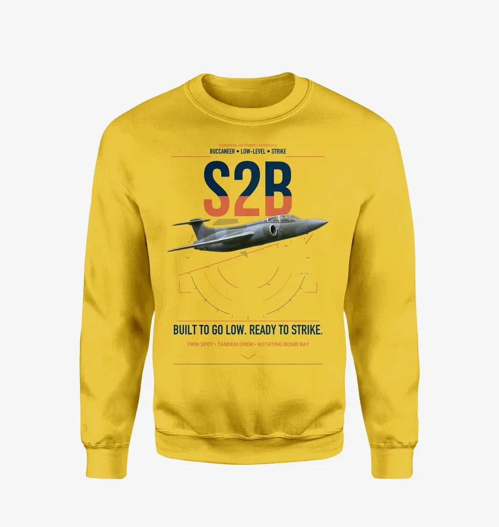 Blackburn Buccaneer S2B design on yellow sweatshirt