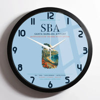 Thumbnail for Santa Barbara Airport (SBA) design on light blue framed wall clock