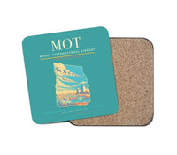 Thumbnail for Minot International Airport (MOT) design on turquoise 1 piece coaster