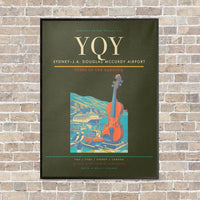 Thumbnail for Sydney–J.A. Douglas McCurdy Airport YQY vertical canvas print - framed - green army background