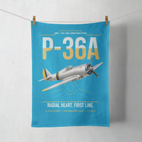 Thumbnail for P-36A Hawk design on turquoise towel