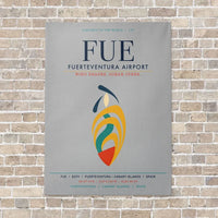 Thumbnail for Fuerteventura Airport FUE vertical canvas print - no frame - light gray background