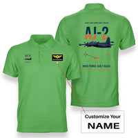 Thumbnail for AJ-2 Savage Tanker design on light green+name double-side polo t-shirt, double-side print