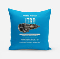 Thumbnail for JT8D design on turquoise pillow