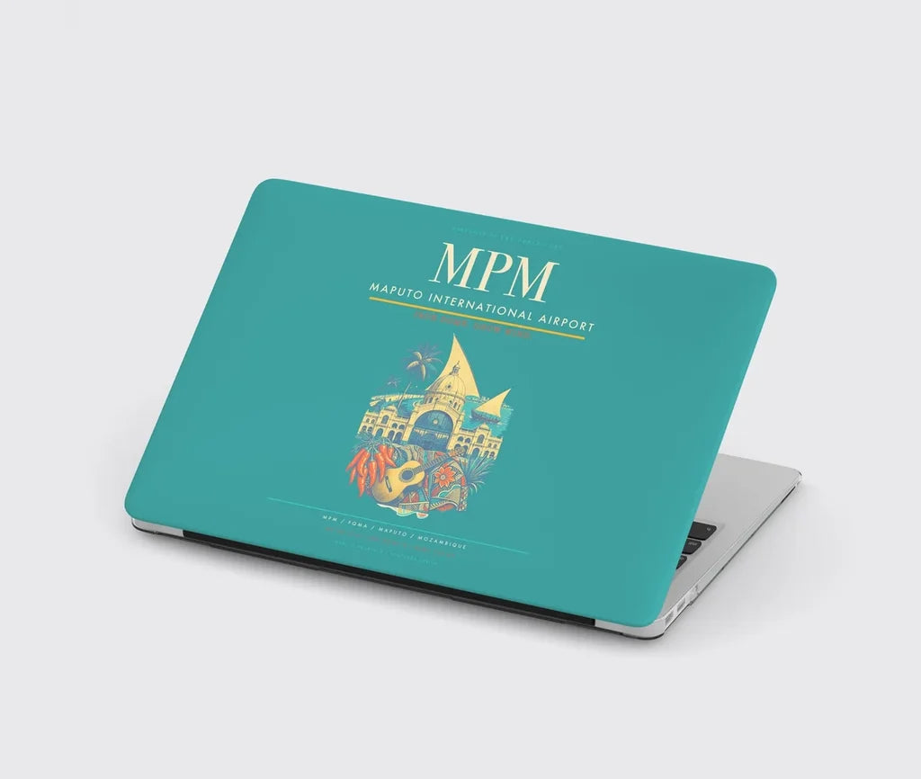 Maputo International Airport (MPM) design on turquoise MacBook case