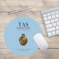 Thumbnail for Islam Karimov Tashkent International Airport (TAS) design on light blue round mouse pad