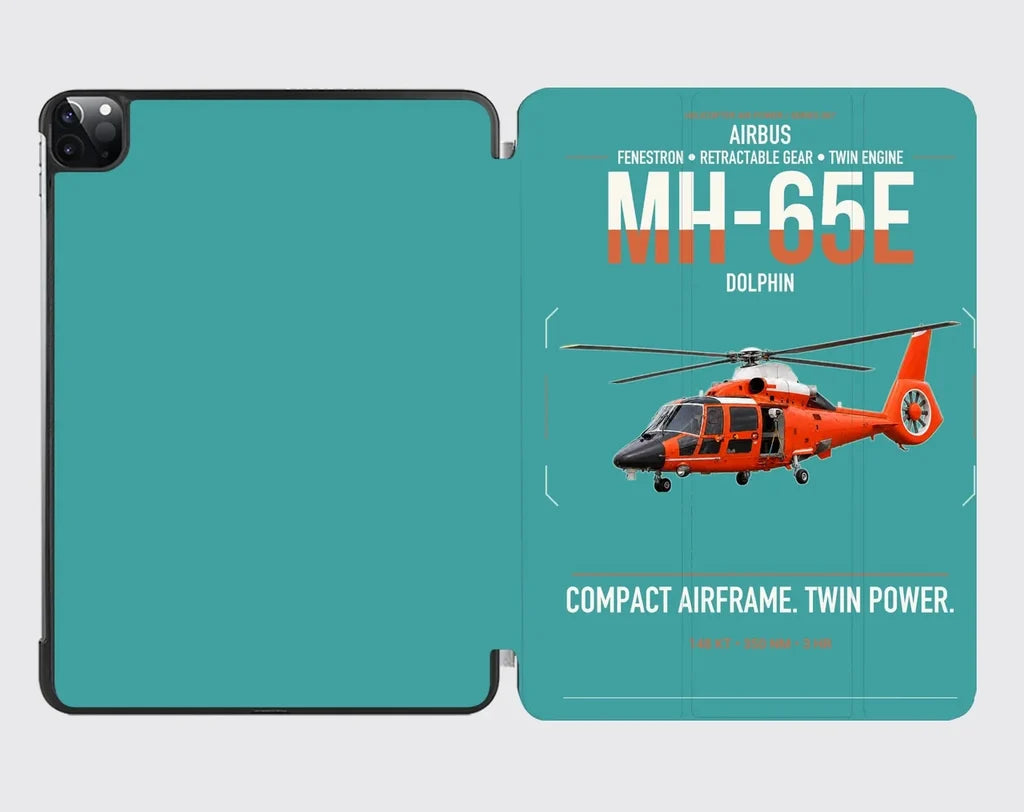 Airbus MH-65E Dolphin design on turquoise ipad tablet case