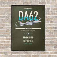 Thumbnail for Diamond DA62 vertical canvas print - framed - green army background