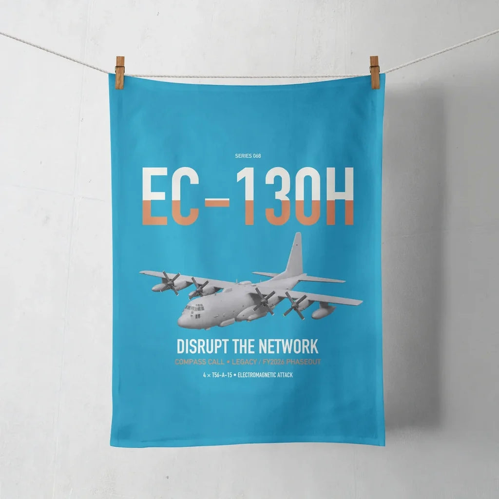 EC-130H Compass Call design on turquoise towel