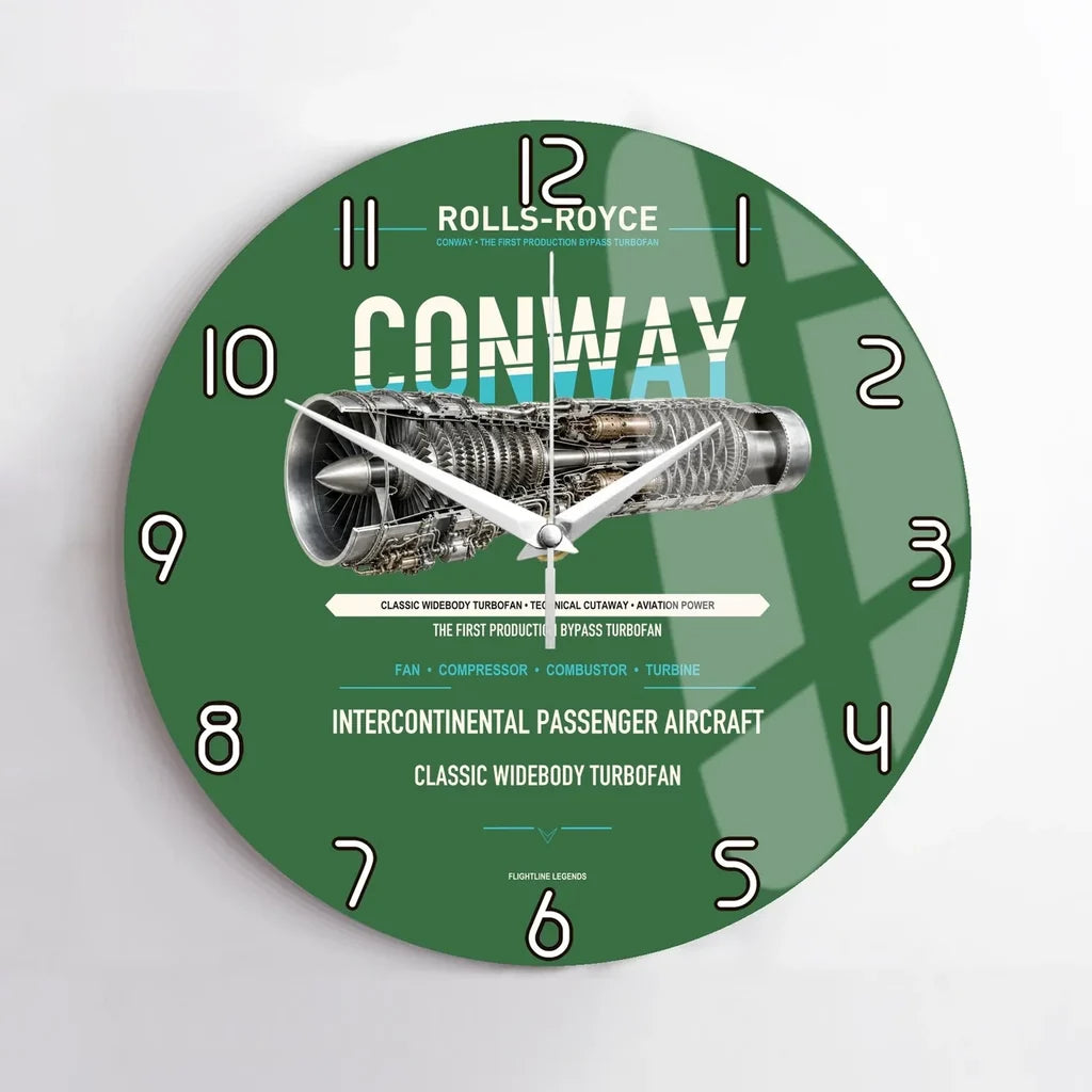 CONWAY design on green no frame wall clock