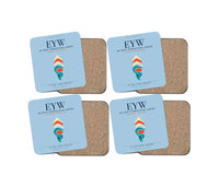 Thumbnail for Key West International Airport (EYW) design on light blue 4 pieces set coaster