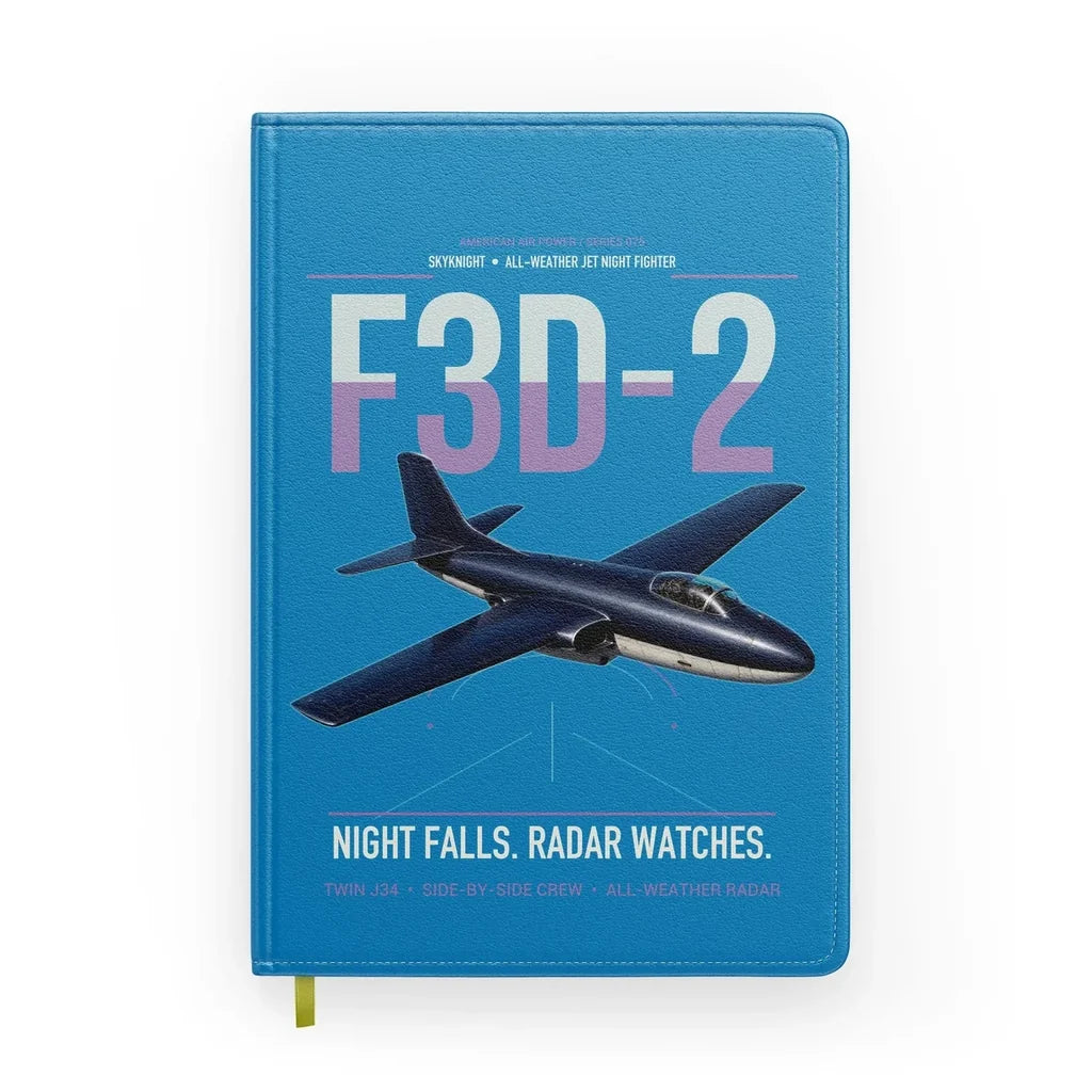 F3D-2 Skyknight design on turquoise notebook