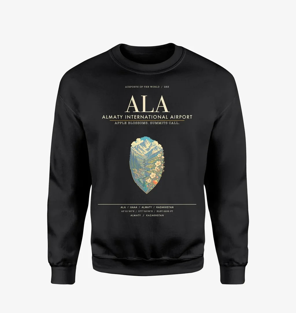 Almaty International Airport ALA Sweatshirt - Black