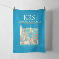Thumbnail for Kristiansand Airport, Kjevik (KRS) design on turquoise towel
