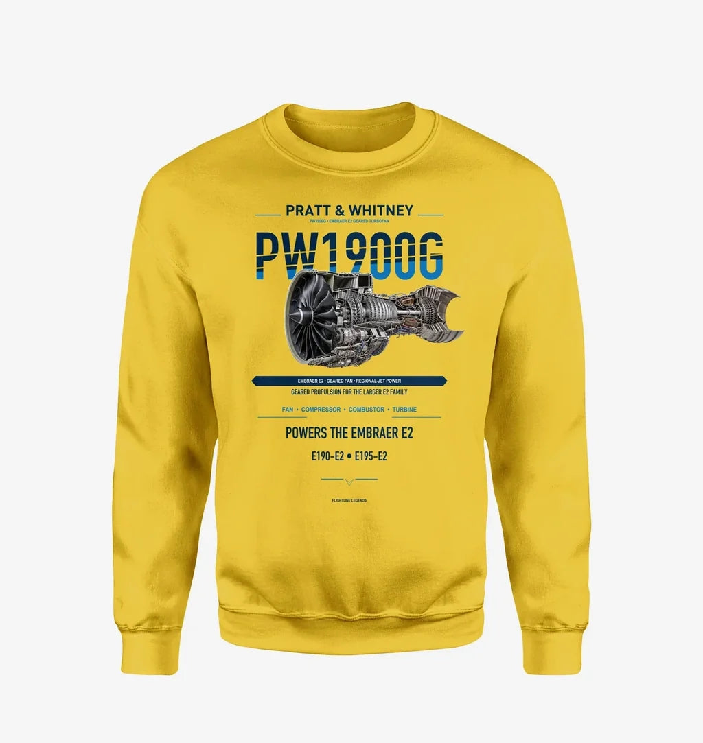 PW1900G design on yellow sweatshirt