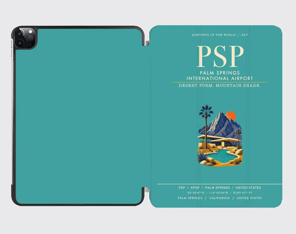 Palm Springs International Airport (PSP) design on turquoise ipad tablet case