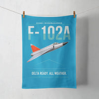Thumbnail for F-102A Delta Dagger design on turquoise towel