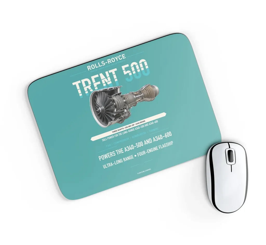 TRENT 500 design on turquoise rectangle mouse pad